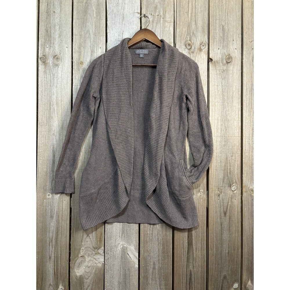 Barefoot Dreams Cozy Chic Lite Open Cardigan Womens Size XS/S Hoodie Taupe